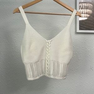 NWT White Cropped Tank
